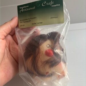 Vintage Artisanat Clown Doll Head Craft Supplies New Old Stock